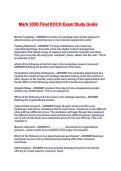 Mark 3336 Final KOCH Exam Study Guide