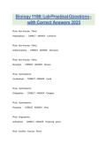 Biology 1108 Lab Practical Questions with Correct Answers 2026