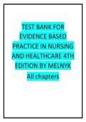 Test Bank&colon; Evidence-Based Practice in Nursing & Healthcare 4th Edition by Melnyk &vert; Complete EBP Exam Prep &lpar;All Chapters&rpar;
