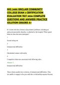NSG 2400 SINCLAIR COMMUNITY&NewLine;COLLEGE EXAM 2 CERTIFICATION&NewLine;EVALUATION TEST 2026 COMPLETE&NewLine;QUESTIONS AND ANSWERS PRACTICE&NewLine;SOLUTION GRADED A&plus;