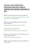 TEXAS CDL TESTS CERTIFICATION&NewLine;EVALUATION EXAMS 2026 COMPLETE&NewLine;QUESTIONS AND ANSWERS GUARANTEED TO&NewLine;PASS
