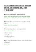 TEXAS COMMERCIAL RULES 2026 DEFENSIVE&NewLine;DRIVING AND INSPECTION DRILL PACK&NewLine;ANSWER SHEET
