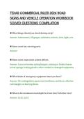 TEXAS COMMERCIAL RULES 2026 ROAD&NewLine;SIGNS AND VEHICLE OPERATION WORKBOOK&NewLine;SOLVED QUESTIONS COMPILATION