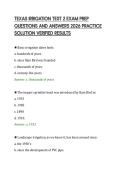 TEXAS IRRIGATION TEST 2 EXAM PREP&NewLine;QUESTIONS AND ANSWERS 2026 PRACTICE&NewLine;SOLUTION VERIFIED RESULTS