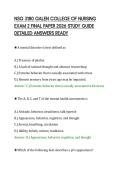 NSG 3180 GALEN COLLEGE OF NURSING&NewLine;EXAM 2 FINAL PAPER 2026 STUDY GUIDE&NewLine;DETAILED ANSWERS READY&NewLine;