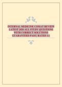 INTERNAL MEDICINE COMAT REVIEW LATEST 2026 ALL STUDY QUESTIONS WITH CORRECT SOLUTIONS GUARANTEED PASS &vert; RATED A&plus;