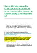 Cisco Certified Network Associate &NewLine;&lpar;CCNA&rpar; Exam Practice Questions And &NewLine;Correct Answers &lpar;Verified Answers&rpar; Plus &NewLine;Rationale 2026 Q&A&vert; Instant Download &NewLine;Pdf  