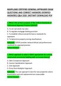 MARYLAND CERTIFIED GENERAL APPRAISER EXAM QUESTIONS AND CORRECT ANSWERS