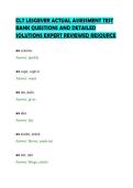 CLT LESGEVER ACTUAL ASSESSMENT TEST&NewLine;BANK QUESTIONS AND DETAILED&NewLine;SOLUTIONS EXPERT REVIEWED RESOURCE&NewLine;