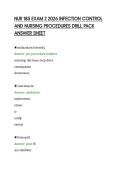 NUR 185 EXAM 2 2026 INFECTION CONTROL&NewLine;AND NURSING PROCEDURES DRILL PACK&NewLine;ANSWER SHEET