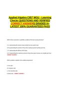 Applied Algebra C957 WGU - Learning Checks QUESTIONS AND VERIFIED CORRECT ANSWERS GRADED A&plus; -LATEST 2026-2027- 100- GUARANTEED PASS&period;docx&NewLine;&NewLine;