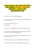 Applied Algebra WGU C957 QUESTIONS AND VERIFIED CORRECT ANSWERS GRADED A&plus; -LATEST 2026-2027- 100- GUARANTEED PASS&period;docx&NewLine;&NewLine;