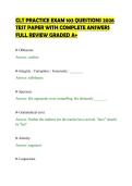 CLT PRACTICE EXAM 103 QUESTIONS 2026&NewLine;TEST PAPER WITH COMPLETE ANSWERS&NewLine;FULL REVIEW GRADED A&plus;