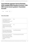 Texas Pesticide Applicator General Standards EXAM &lpar;updated 2026&rpar; Questions & Answers &vert; With 100&percnt; Correct Answers graded A&plus; Guaranteed Success&excl;&excl;&NewLine;&NewLine;