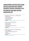 SIGNALPERSON CERTIFICATION EXAM &NewLine;&lpar;NCCCO&rpar; QUESTION AND CORRECT &NewLine;ANSWERS &lpar;VERIFIED ANSWERS&rpar; PLUS &NewLine;RATIONALES 2026 Q&A INSTANT &NewLine;DOWNLOAD PDF 