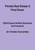 Florida Real Estate U Final Exam &ndash; Licensing Practice Questions & Study Guide 2026