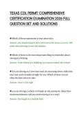 TEXAS CDL PERMIT COMPREHENSIVE&NewLine;CERTIFICATION EXAMINATION 2026 FULL&NewLine;QUESTION SET AND SOLUTIONS