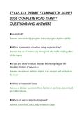 TEXAS CDL PERMIT EXAMINATION SCRIPT&NewLine;2026 COMPLETE ROAD SAFETY&NewLine;QUESTIONS AND ANSWERS