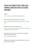 TEXAS CDL PERMIT STUDY GUIDE 2026&NewLine;VERIFIED QUESTIONS WITH ACCURATE&NewLine;ANSWERS