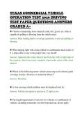 TEXAS COMMERCIAL VEHICLE&NewLine;OPERATION TEST 2026 DRIVING&NewLine;TEST PAPER QUESTIONS ANSWERS&NewLine;GRADED A&plus;