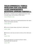 TEXAS COMMERCIAL VEHICLE&NewLine;OPERATION TEST 2026 STUDY&NewLine;GUIDE COMPREHENSIVE&NewLine;QUESTIONS ANSWERS VERIFIED A&plus;