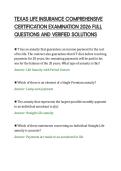 TEXAS LIFE INSURANCE COMPREHENSIVE&NewLine;CERTIFICATION EXAMINATION 2026 FULL&NewLine;QUESTIONS AND VERIFIED SOLUTIONS