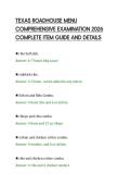 TEXAS ROADHOUSE MENU&NewLine;COMPREHENSIVE EXAMINATION 2026&NewLine;COMPLETE ITEM GUIDE AND DETAILS