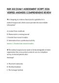 NUR 355 EXAM 1 ASSESSMENT SCRIPT 2026&NewLine;VERIFIED ANSWERS COMPREHENSIVE REVIEW