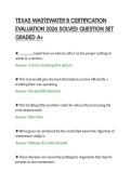 TEXAS WASTEWATER B CERTIFICATION&NewLine;EVALUATION 2026 SOLVED QUESTION SET&NewLine;GRADED A&plus;