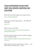 TEXAS WASTEWATER B EXAM STUDY&NewLine;SHEET 2026 UPDATED QUESTIONS AND&NewLine;SOLUTIONS