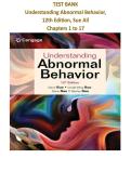 Test Bank for Understanding Abnormal Behavior&comma; 12th Edition by Sue&comma; All Chapters 1-17 &vert; Complete Guide with Questions & Answers