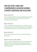 NUR 641E STUDY GUIDE 2026&NewLine;COMPREHENSIVE ADVANCED NURSING&NewLine;CONTENT QUESTIONS AND SOLUTIONS