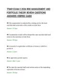TFM01 EXAM 2 2026 RISK MANAGEMENT AND&NewLine;PORTFOLIO THEORY REVIEW QUESTIONS&NewLine;ANSWERS VERIFIED GUIDE