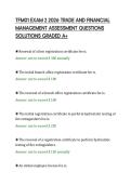 TFM01 EXAM 2 2026 TRADE AND FINANCIAL&NewLine;MANAGEMENT ASSESSMENT QUESTIONS&NewLine;SOLUTIONS GRADED A&plus;