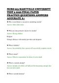 NURS 623 MARYVILLE UNIVERSITY&NewLine;TEST 3 2026 FINAL PAPER&NewLine;PRACTICE QUESTIONS ANSWERS&NewLine;ACCURATE A&plus;