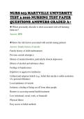 NURS 623 MARYVILLE UNIVERSITY&NewLine;TEST 3 2026 NURSING TEST PAPER&NewLine;QUESTIONS ANSWERS GRADED A&plus;&NewLine;