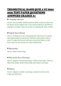 THEORETICAL BASIS QUIZ 2 UC 8002&NewLine;2026 TEST PAPER QUESTIONS&NewLine;ANSWERS GRADED A&plus;