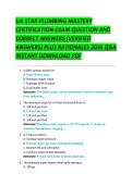 UA STAR PLUMBING MASTERY &NewLine;CERTIFICATION EXAM QUESTION AND &NewLine;CORRECT ANSWERS &lpar;VERIFIED &NewLine;ANSWERS&rpar; PLUS RATIONALES 2026 Q&A &NewLine;INSTANT DOWNLOAD PDF 