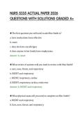 NURS 5335 ACTUAL PAPER 2026&NewLine;QUESTIONS WITH SOLUTIONS GRADED A&plus;