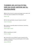 TN BUSINESS AND LAW EXAM 190 FINAL&NewLine;PAPER 2026 SOLVED QUESTIONS AND FULL&NewLine;SOLUTION UPDATED