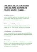 TN BUSINESS AND LAW EXAM 190 STUDY&NewLine;GUIDE 2026 TESTED QUESTIONS AND&NewLine;PRACTICE SOLUTION GRADED A&plus;