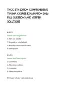 TNCC 8TH EDITION COMPREHENSIVE&NewLine;TRAUMA COURSE EXAMINATION 2026&NewLine;FULL QUESTIONS AND VERIFIED&NewLine;SOLUTIONS