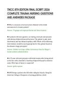 TNCC 8TH EDITION FINAL SCRIPT 2026&NewLine;COMPLETE TRAUMA NURSING QUESTIONS&NewLine;AND ANSWERS PACKAGE