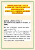 Community & Public Health Nursing 2026&sol;2027 Exam reiew  Q&A with Rationales 