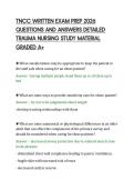 TNCC WRITTEN EXAM PREP 2026&NewLine;QUESTIONS AND ANSWERS DETAILED&NewLine;TRAUMA NURSING STUDY MATERIAL&NewLine;GRADED A&plus;