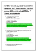 Certified General Appraiser Examination &NewLine;Questions And Correct Answers &lpar;Verified &NewLine;Answers&rpar; Plus Rationales 2026 Q&A &vert; &NewLine;Instant Download Pdf 