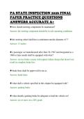 PA STATE INSPECTION 2026 FINAL&NewLine;PAPER PRACTICE QUESTIONS&NewLine;ANSWERS ACCURATE A&plus;&NewLine;