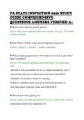 PA STATE INSPECTION 2026 STUDY&NewLine;GUIDE COMPREHENSIVE&NewLine;QUESTIONS ANSWERS VERIFIED A&plus;