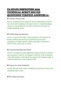 PA STATE INSPECTION 2026&NewLine;TECHNICAL SCRIPT SOLVED&NewLine;QUESTIONS VERIFIED ANSWERS A&plus;
