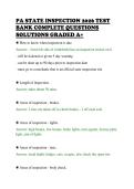 PA STATE INSPECTION 2026 TEST&NewLine;BANK COMPLETE QUESTIONS&NewLine;SOLUTIONS GRADED A&plus;